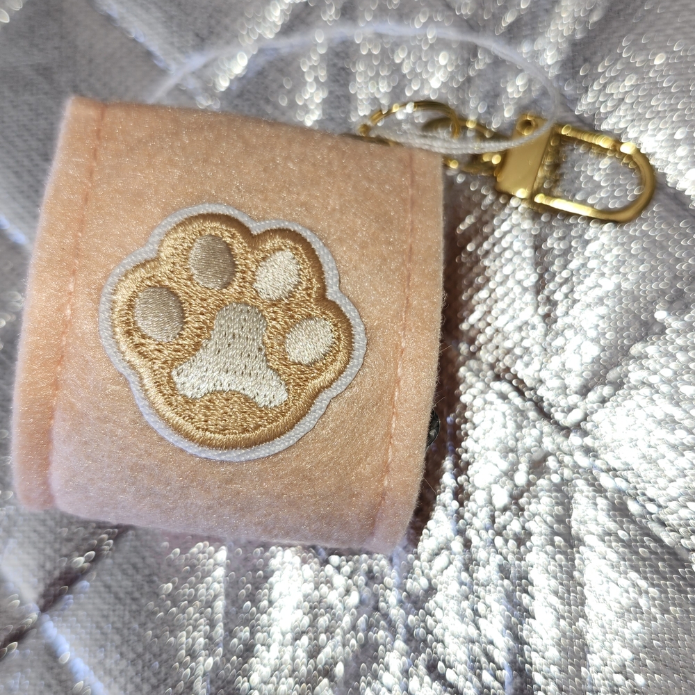 Hand Crafted Dog Paw Poopie Bag Holder Keychain